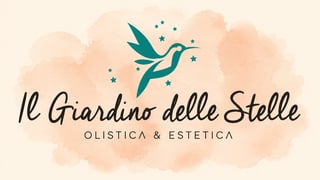 Logo for Il Giardino delle Stelle, a holistic and aesthetic wellness center, featuring a teal hummingbird with stars on a watercolor background